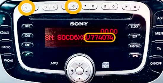 Ford Sony MP3 Radio
