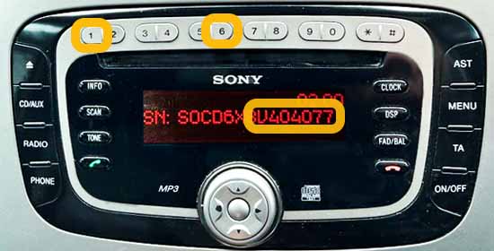 Ford Sony MP3 Radio Unit