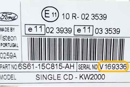 Ford V Serial Label