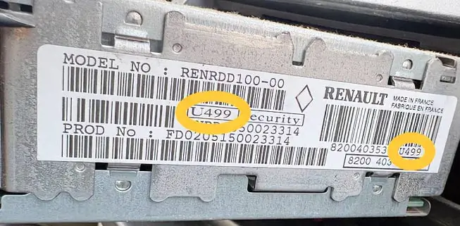 Renault Philips serial label example